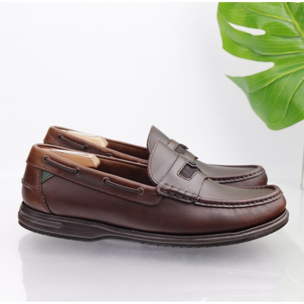 Dubarry Mens Boat Shoe Moc Size 10.5 Brown Leather SlipOn Comfort Loafer Ireland